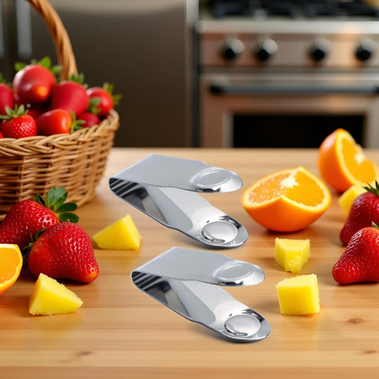 2 Pcs Stainless Steel Strawberry Huller Fruit Stem Remover Home Kitchen Tools for Cherry Tomato, Fruit Vegetable Tools, Silver, 2.8 * 1