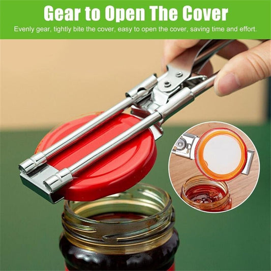Adjustable Stainless Steel Jar Opener, Jar Opener for Weak Hands, Jar, Bottle, Can Lid Openers, Adjustable Multifunctional Stainless Steel Can Opener (Small+Large)