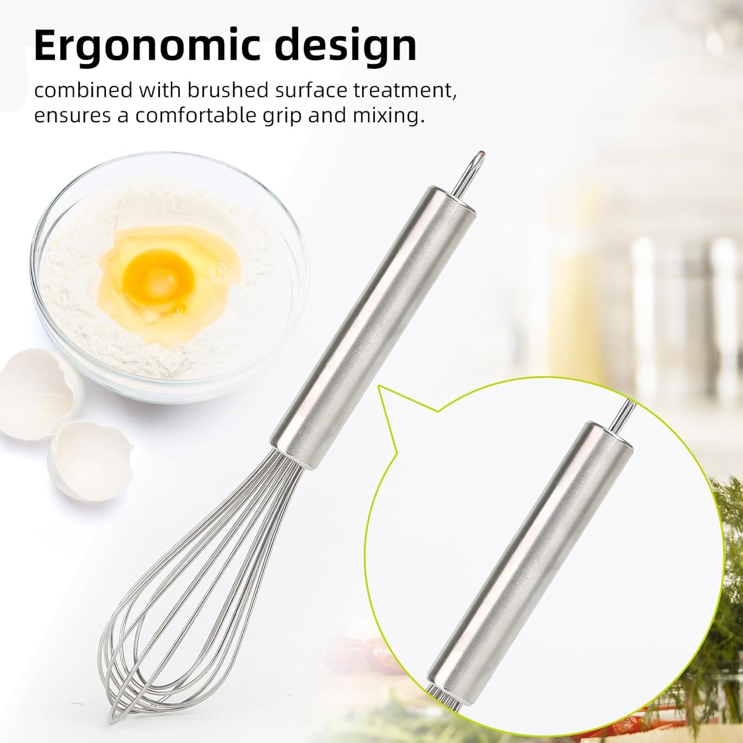 stainless steel small whisk for cheese, coffee, eggs, very handy (6 inches)