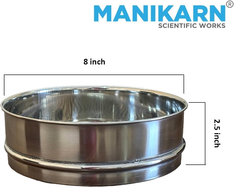 Lab Test Sieve 8 Inch, Stainless Steel 304, Mesh 8 (2360 Micron)