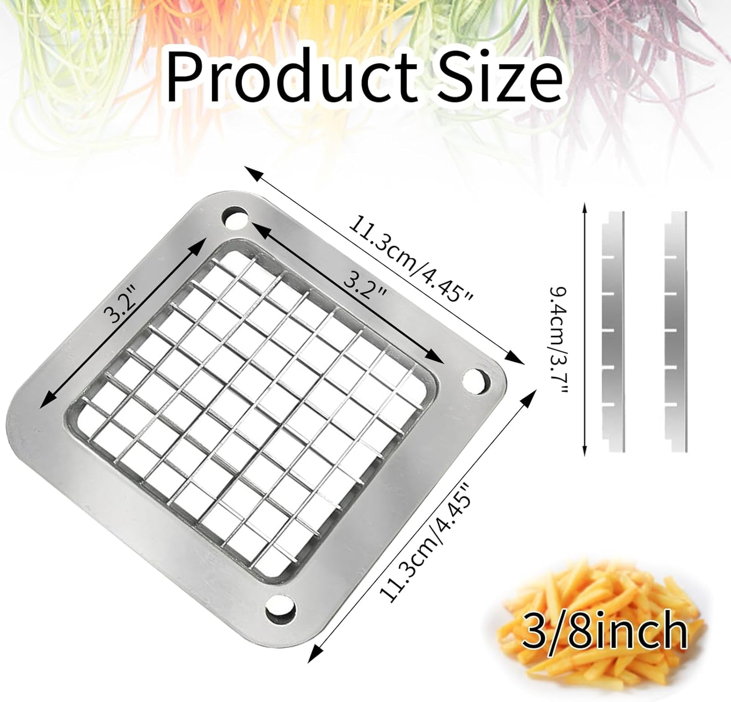 French Fry Cutter Replacement Blade,Blade Assembly and Pusher Block for Commercial French Fry Cutter (1/4" Replacement Blade)
