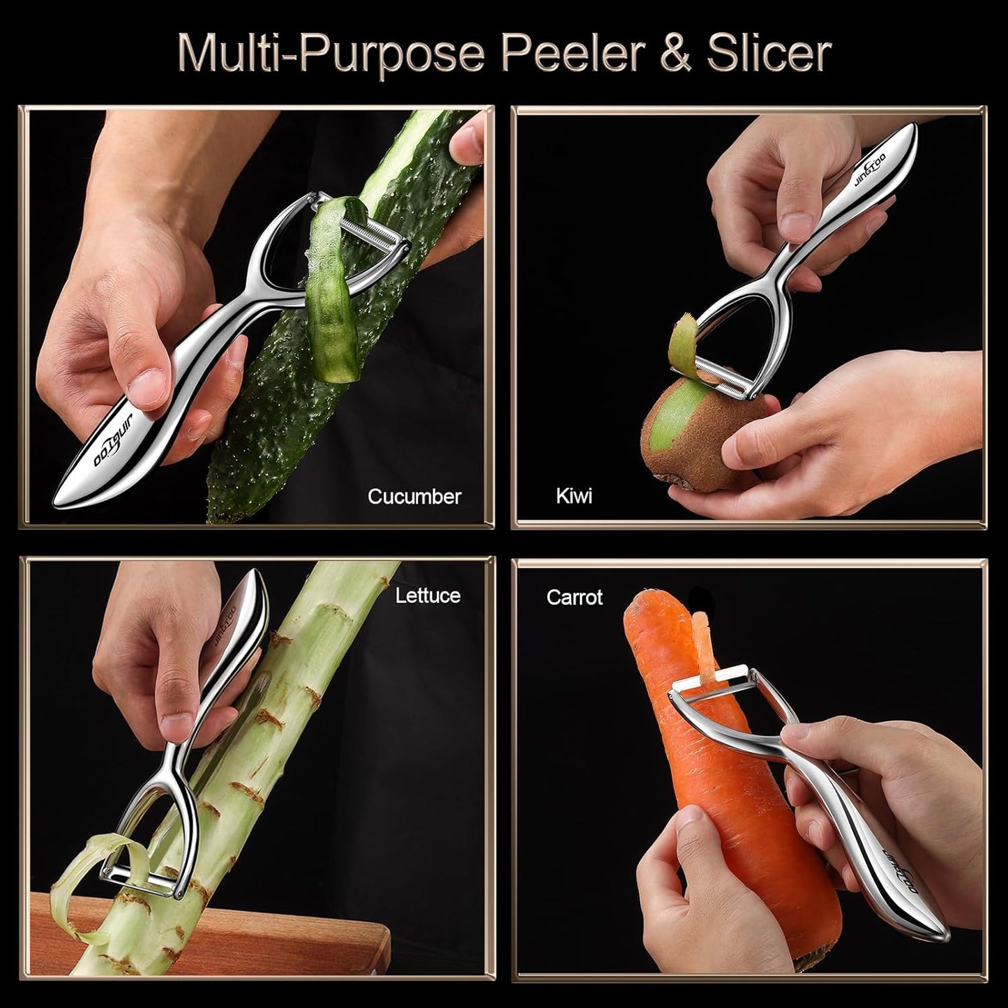Premium Vegetable Peeler Stainless Steel,Ultra Sharp Potato Peelers, Fruit Veggie Peeler Swivel Blade, Y Shaped Apple Carrot Peelers for Kitchen Ergonomic Handle - 5 Years Warranty (Serrated)