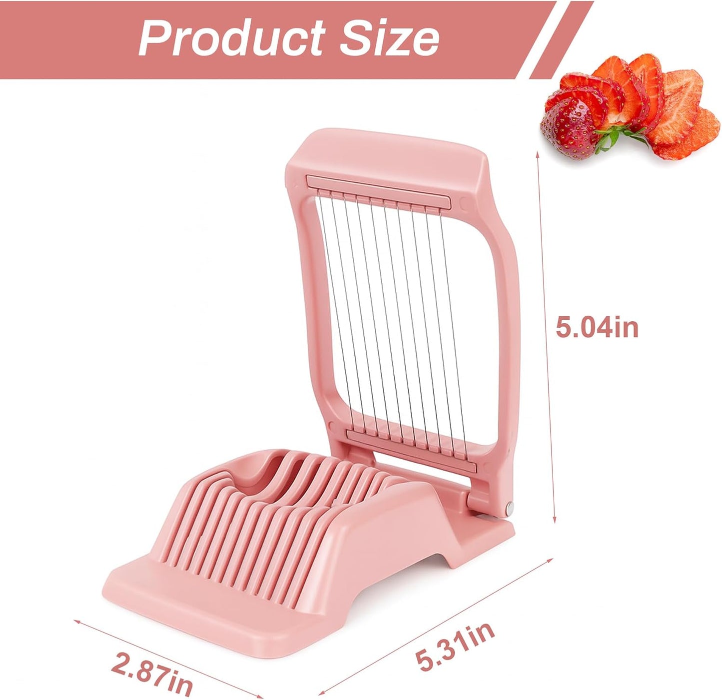 Egg Slicer for Hard Boiled Eggs Egg Cutter Strawberry Slicer Heavy Duty Aluminium Tomato Slicer Stainless Steel Wire Multipurpose Egg Slicer Dicer for Soft Fruit Mushroom Home Use