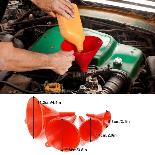 10 PCS Funnels for Automotive Use,Automotive Funnel Set with Wide Mouth Long Neck Hose, Flexible Oil Transmission Fuel Funnel Kit for Oil Change