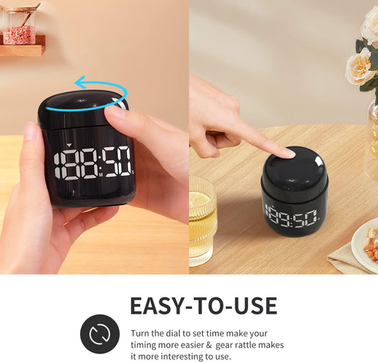 Digital Kitchen Timer,Countdown Countup Timer with Large LED Display Volume Adjustment,Timer for Cooking, Classroom Time for Kids and Teachers. (Silver)