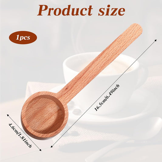 Wooden Coffee Spoon, Long Handle Wooden Tablespoon Scoop 6.49 Inch Wooden Coffee Ground Spoon Food Jar Scoops for Deep Jars and Containers, Ground Beans or Tea, Kitchen Tools Utensils