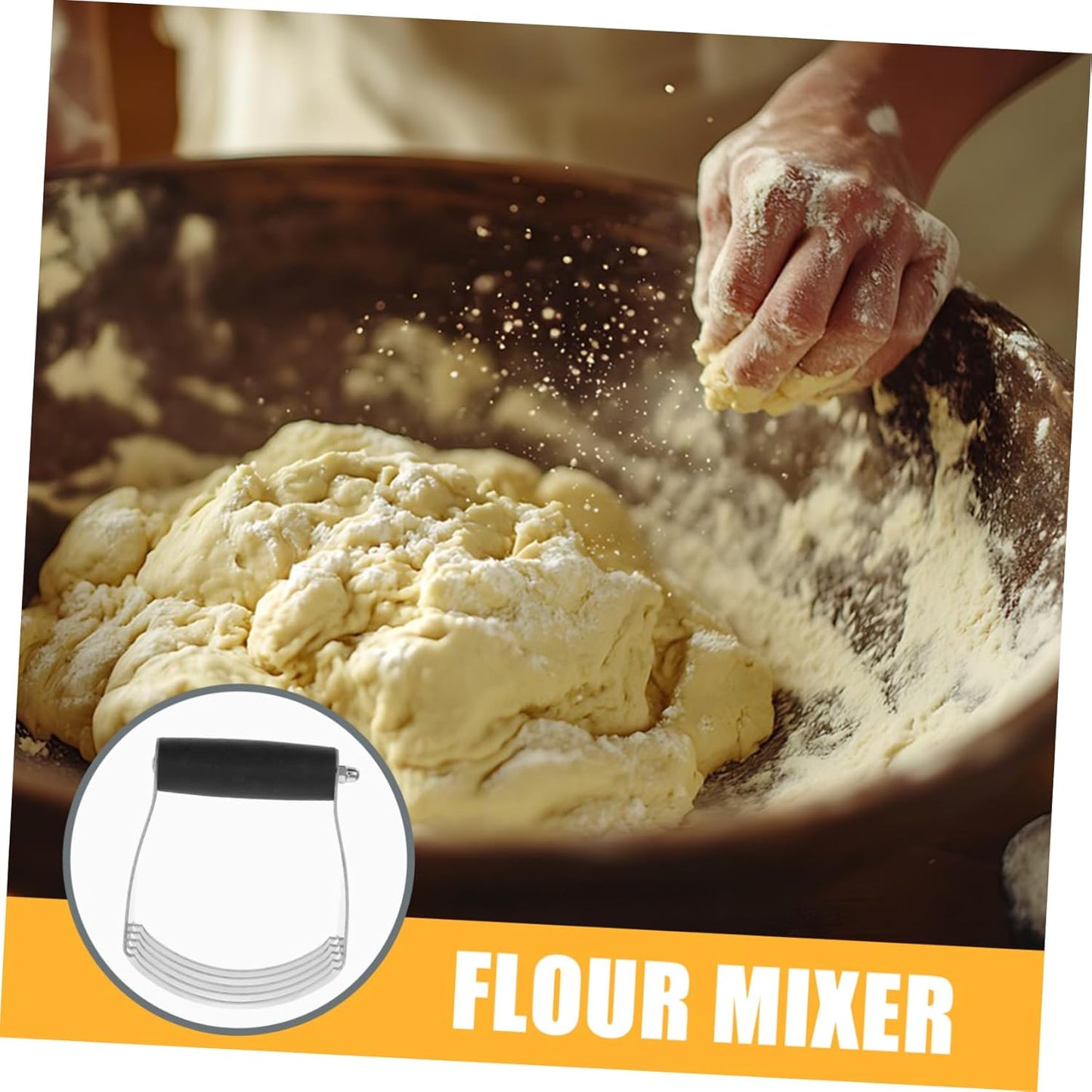 ABOOFAN Manual Flour Mixer Stainless Steel Pastry Blender Butter Scraper Dough Blender Essential for Baking Scones Cookies