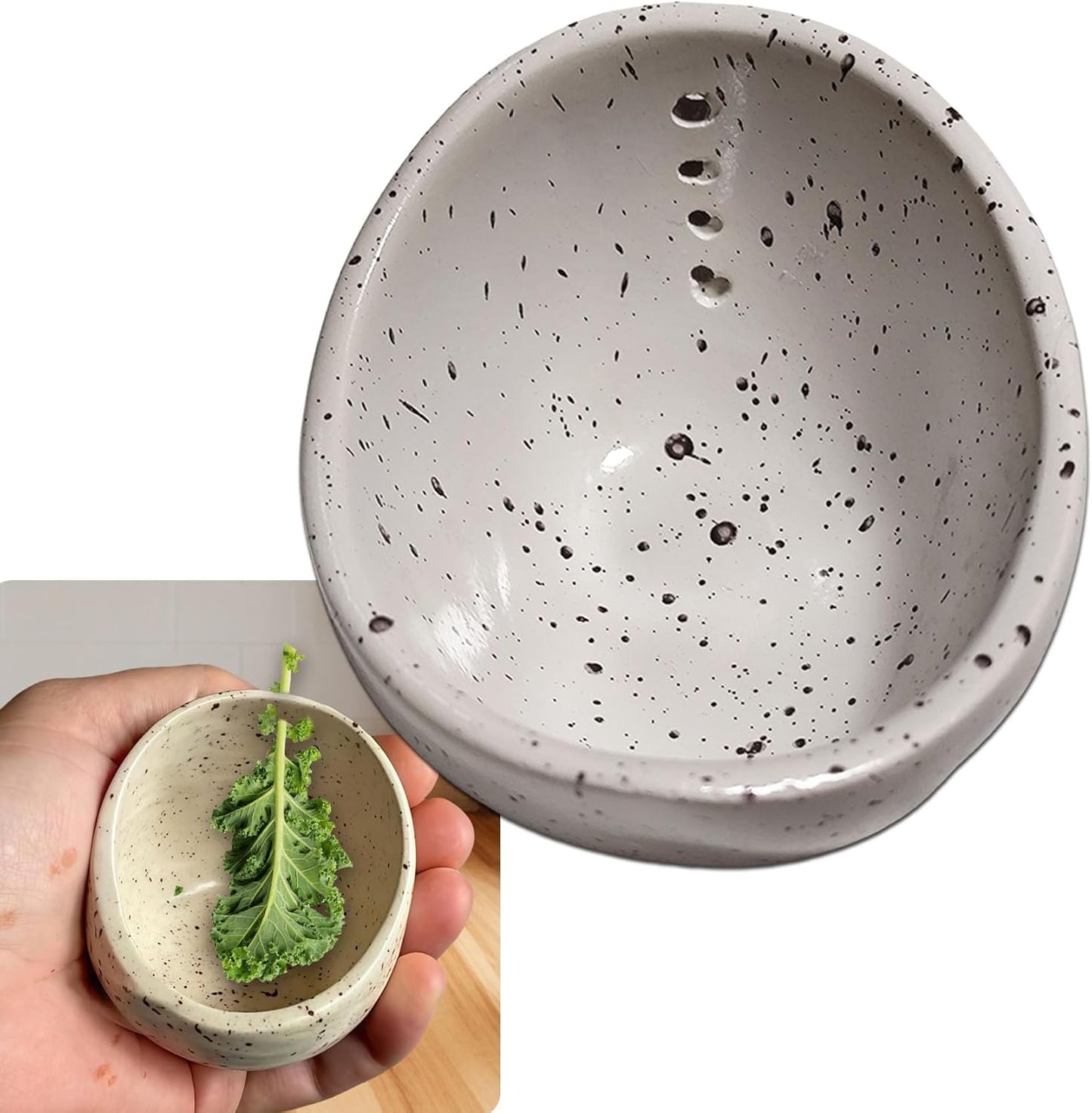 2026 Latest Herb Stripper Pottery Bowl Cutter Tool: Stripping Ceramic Fresh Herbs Kale Striper Cilantro Cutting Razor Gifts Herbalists Peeler Shredder Chopper Clay Copper Small Cup Grater (BLUE)