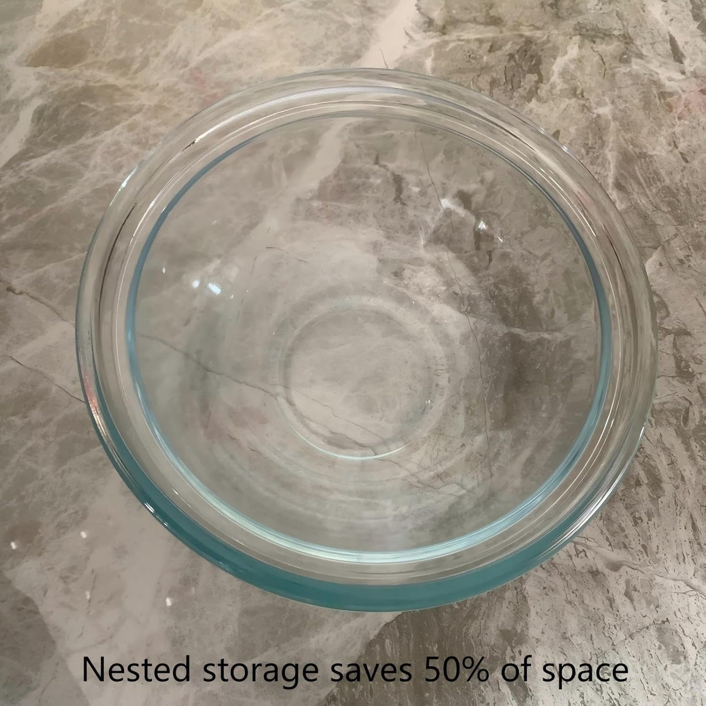 Borosilicate Glass Mixing Bowls, Set of 3 (2.8, 2.2, 1.1QT) - Heavy-Duty, Scratch Resistant & Lead-Free. Oven, Microwave, Dishwasher & Freezer Safe. Ideal for Meal Prep, Baking, Serving.