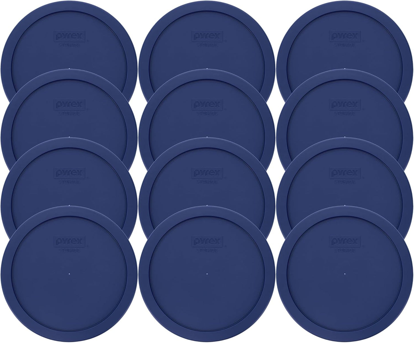 Pyrex 7402-PC Blue Food Storage Replacement Lid (This Lid Fits the Pyrex 7402 6-Cup SCULPTED MIXING BOWL and 7203 7-Cup Glass Bowl) (8-Pack) - Made in USA