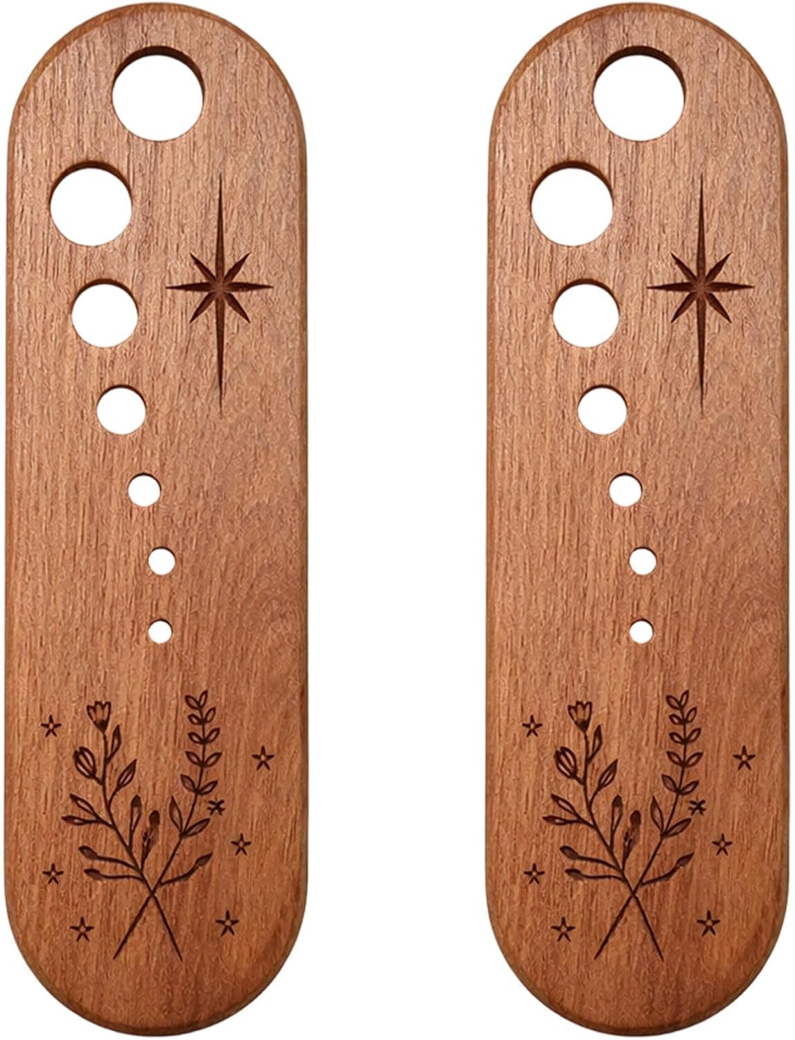 2Pcs Wooden Stripper Vegetable Leaf Separator, Herb Stripper Tool Supplies, Handmade Wood 7 Hole Different Sizes Elegant Kitchen Tool, Gifts for the Kitchen Suitable for Home