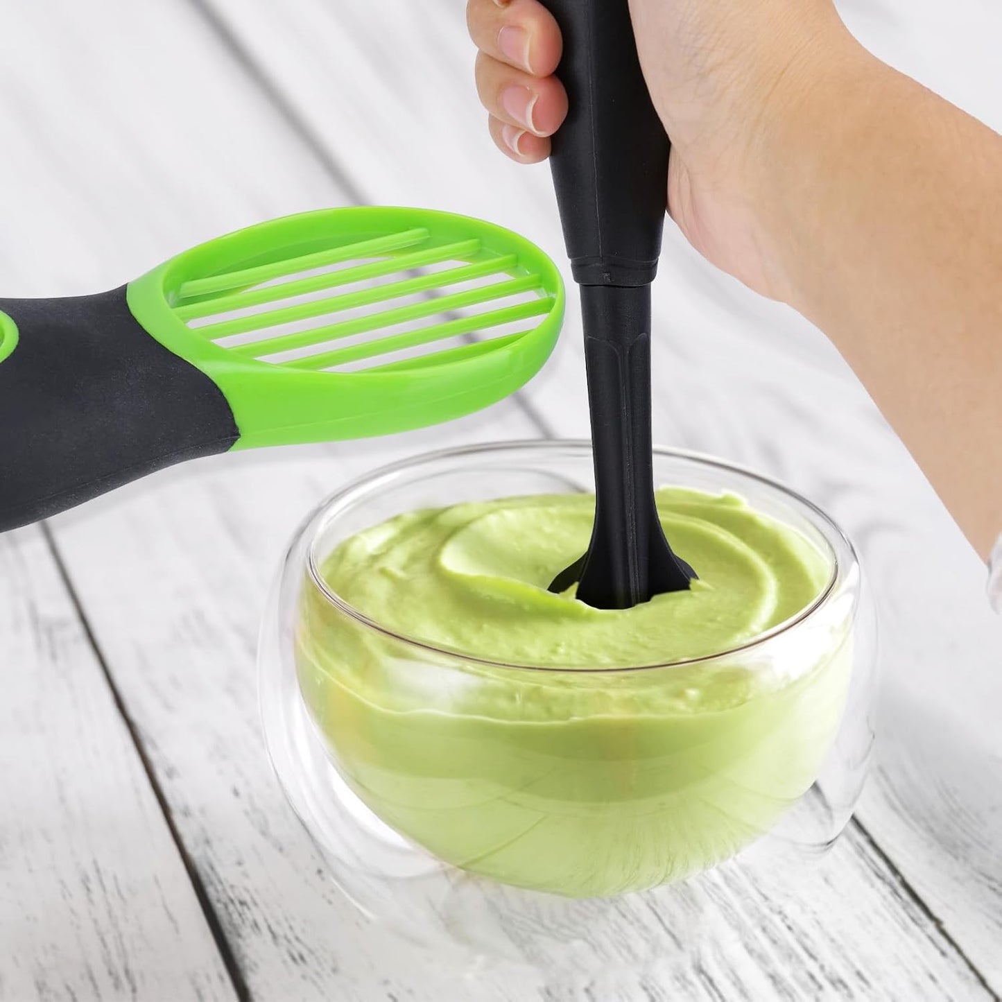 3-in-1 Avocado Slicer and Crushing Avocado Mashing Machine Kit, Manual Kitchen Tool Dishwasher Safe