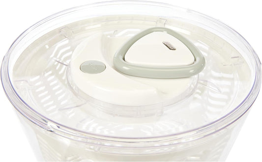 Zyliss Easy Spin 2 Salad Spinner, Large 6L Capacity, White, Unique AquaVent™ Technology, Retractable Cord and Brake System, Non-Slip Base, Easy Cleaning, Plastic