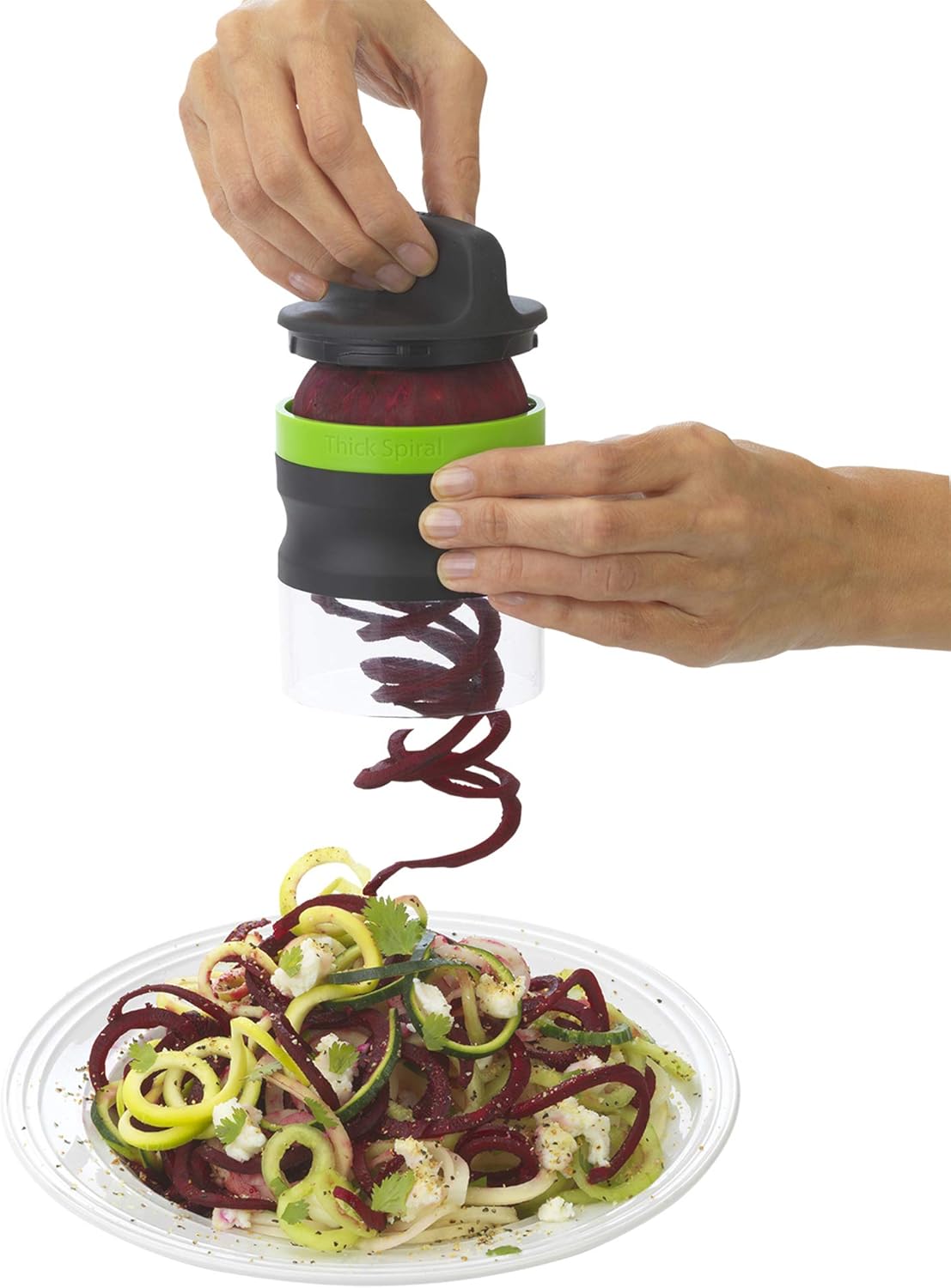 Good Cook 10807 Spiralizer Handheld Vegetable Slicer, 3 in 1 Heavy Duty Veggie Spiral Cutter - Zoodle Pasta Spaghetti Maker for Low Carb/Paleo/Gluten-Free Meals