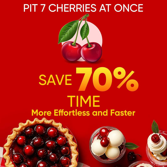 7 in 1 Cherry Pitter Tool for Multiple Cherries Seed Remover Quick and Effortless Removal Suitable for kitchen, Save Time & Space for Making Cherry Jam