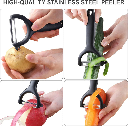 Safe Mandoline Slicer for Kitchen, 5 in 1 Vegetable Food Chopper, Potato French Fry Cutter, Fruit Slicer, Adjustable Thickness 0.1-8 mm, Kitchen Chopping Artifact Fast Meal Prep (Gray)