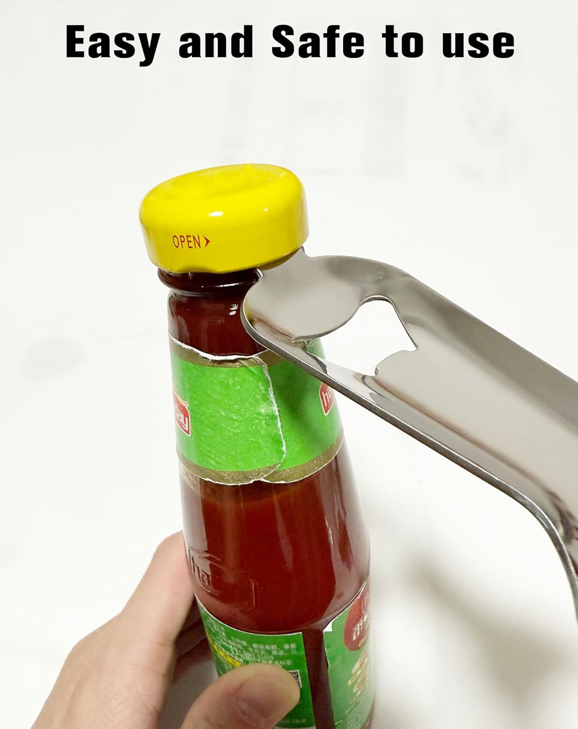 Stainless Steel Mason Jar Opener - No Lid Dents or Damage, Easy Twist Handheld Tool for Canning, Bottles & Various Jar Lids (1)