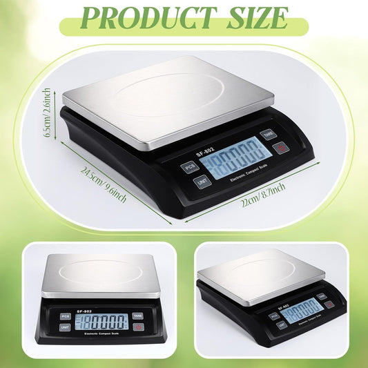 Copkim Large Digital Kitchen Scale 66LB 30kg Commercial Food Scale Stainless Bread Scale with LCD Display Commercial Weighing Devices for Baking Cooking(Silver)