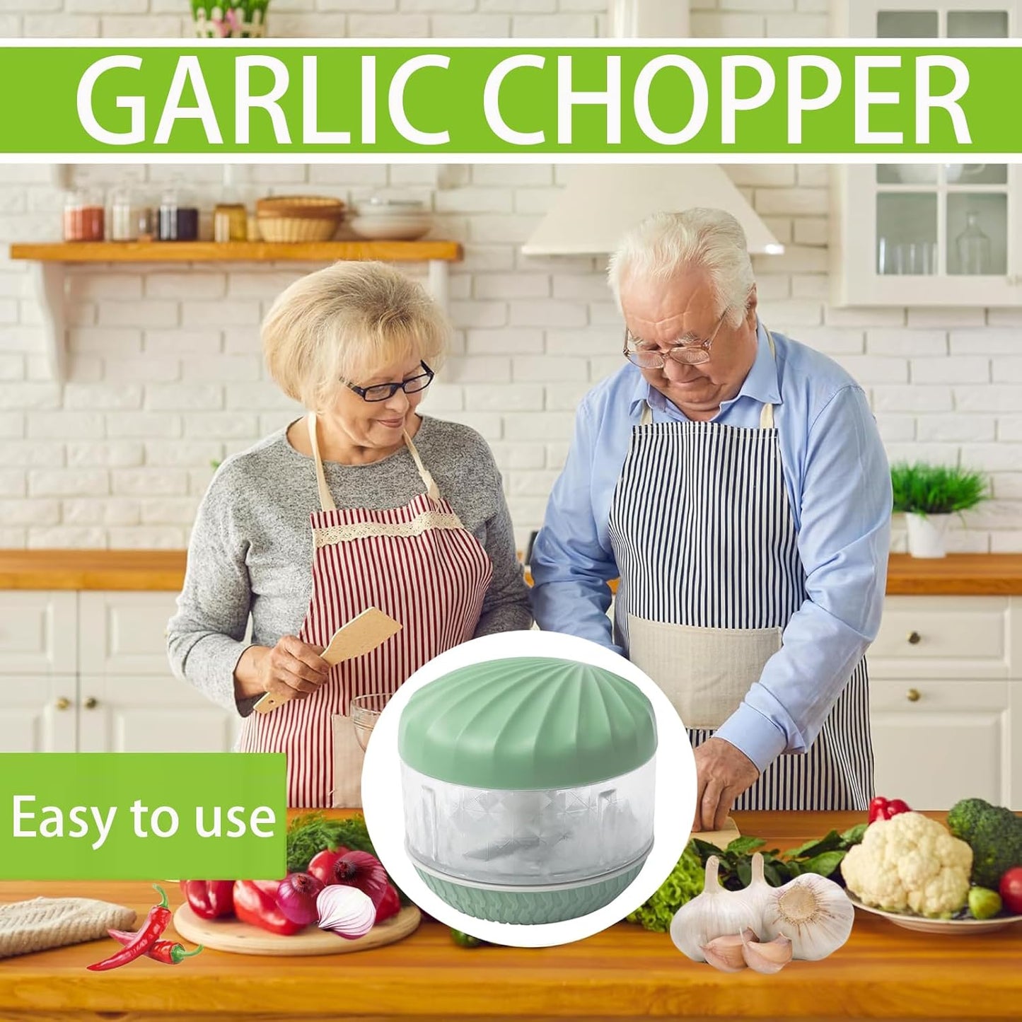 Garlic Chopper,Masher Onion Chopper,Manual Garlic Muddler,Blender to Vegetable,Mini Manual Hand Food Chopper for Kitchen