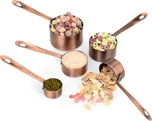 Measuring Cups and Spoons Set, 18/8 Stainless Steel Measuring Cups and Spoons Set, 5 Metal Measuring cup & 6 Baking Measuring Spoon, Imperial & Metric Measure Cup and Spoon Set 11