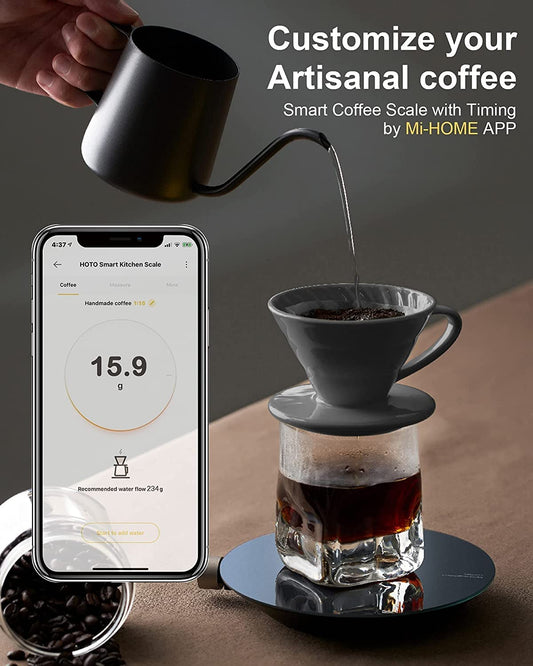 HOTO Smart Food Scale, Kitchen Scale, Food Scales Digital Weight Grams and Oz, Coffee Scale, Kitchen Scale with 0.1g High Precise Sensor, Measures in 4 Units (g/ml/oz/lb: oz),Batteries Not Included