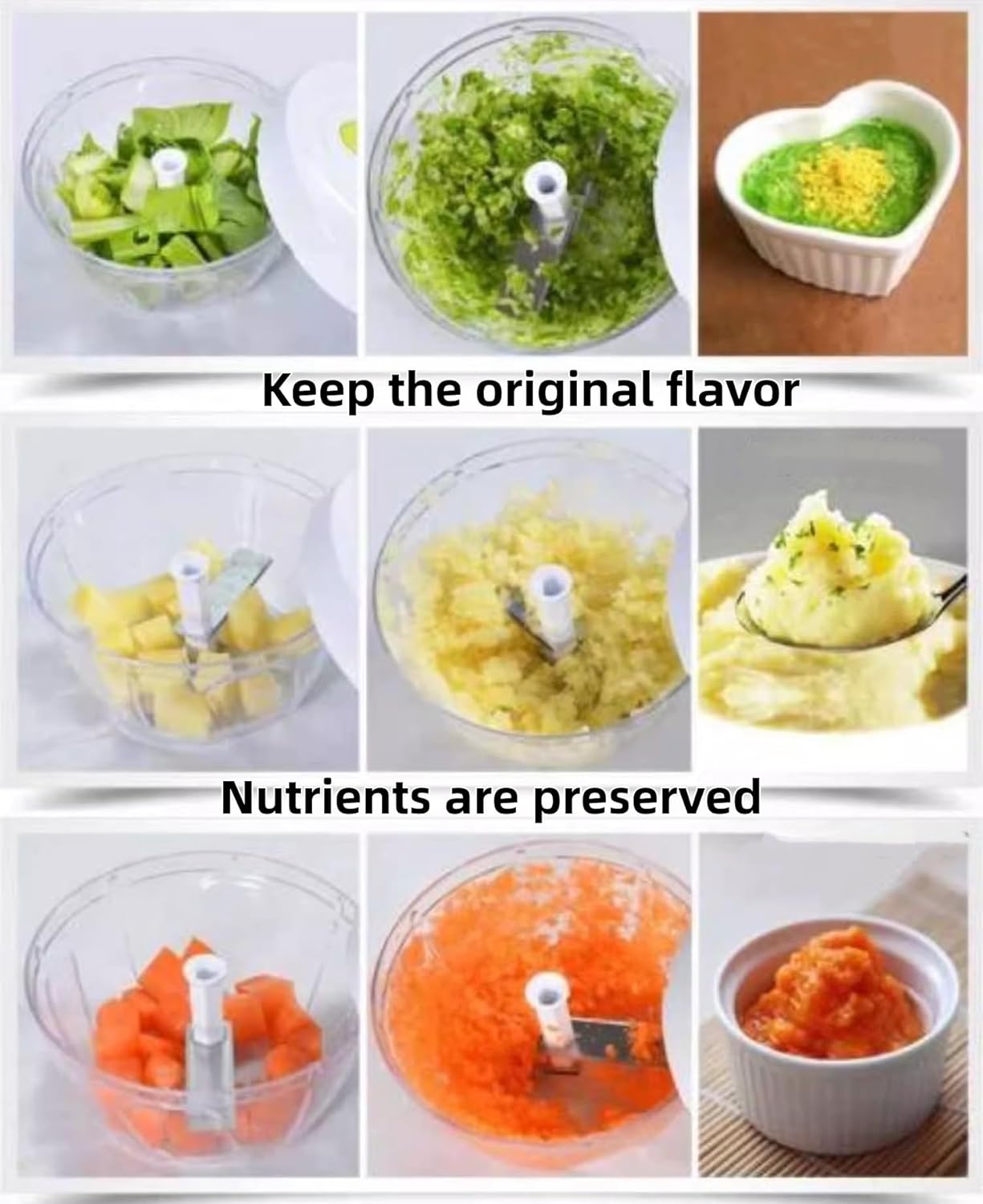 Manual Pull String Food Chopper, Portable Vegetable Mincer with Stainless Steel Blades, Handheld Food Processor for Onions, Garlic, Nuts, Herbs & Fruits