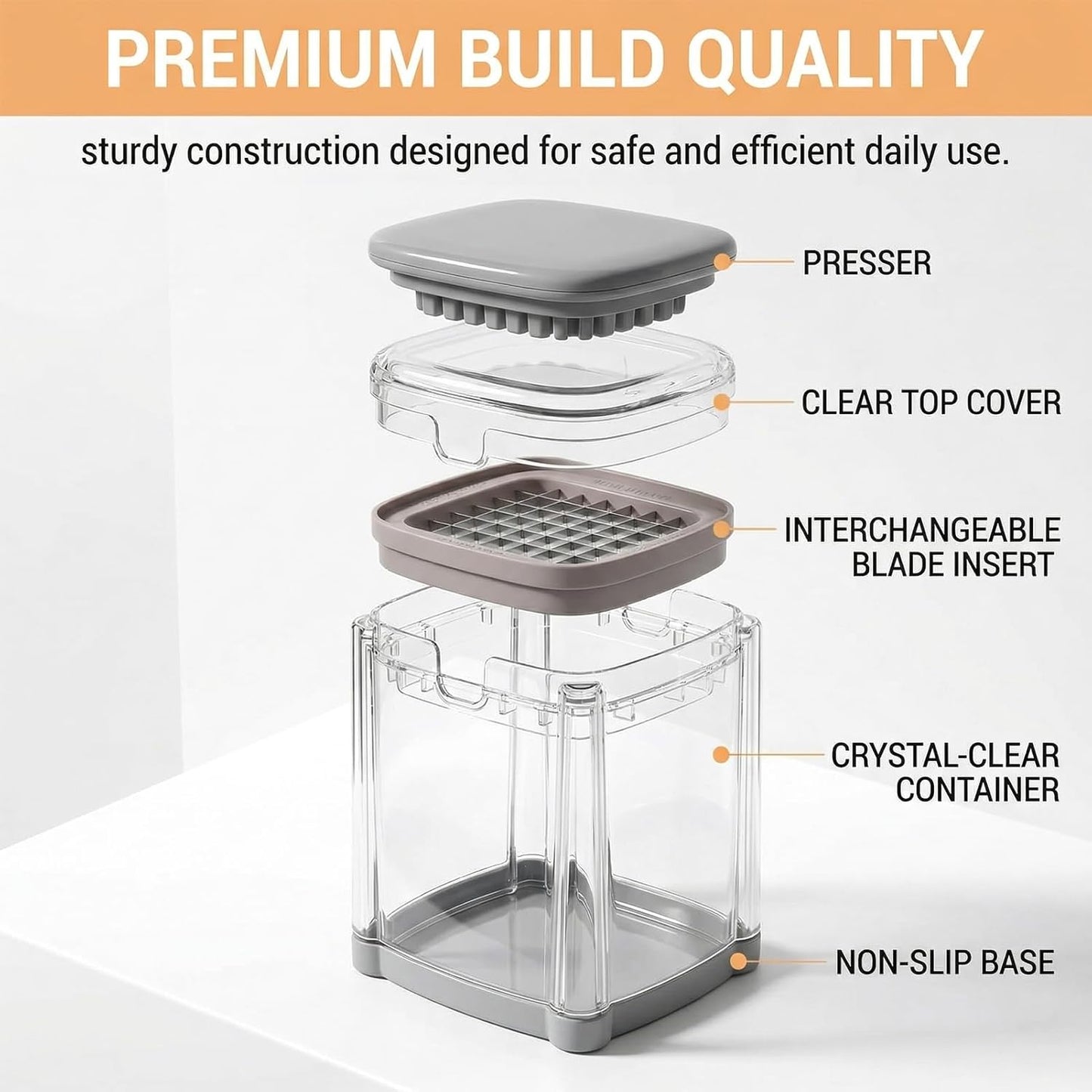 4-In-1 French Fry Cutter For Potatoes,Nterchangeable Blades,Vegetable Chopper,Suitable For Potatoes,Carrots,Cucumbers,Onions,And Tomatoes.