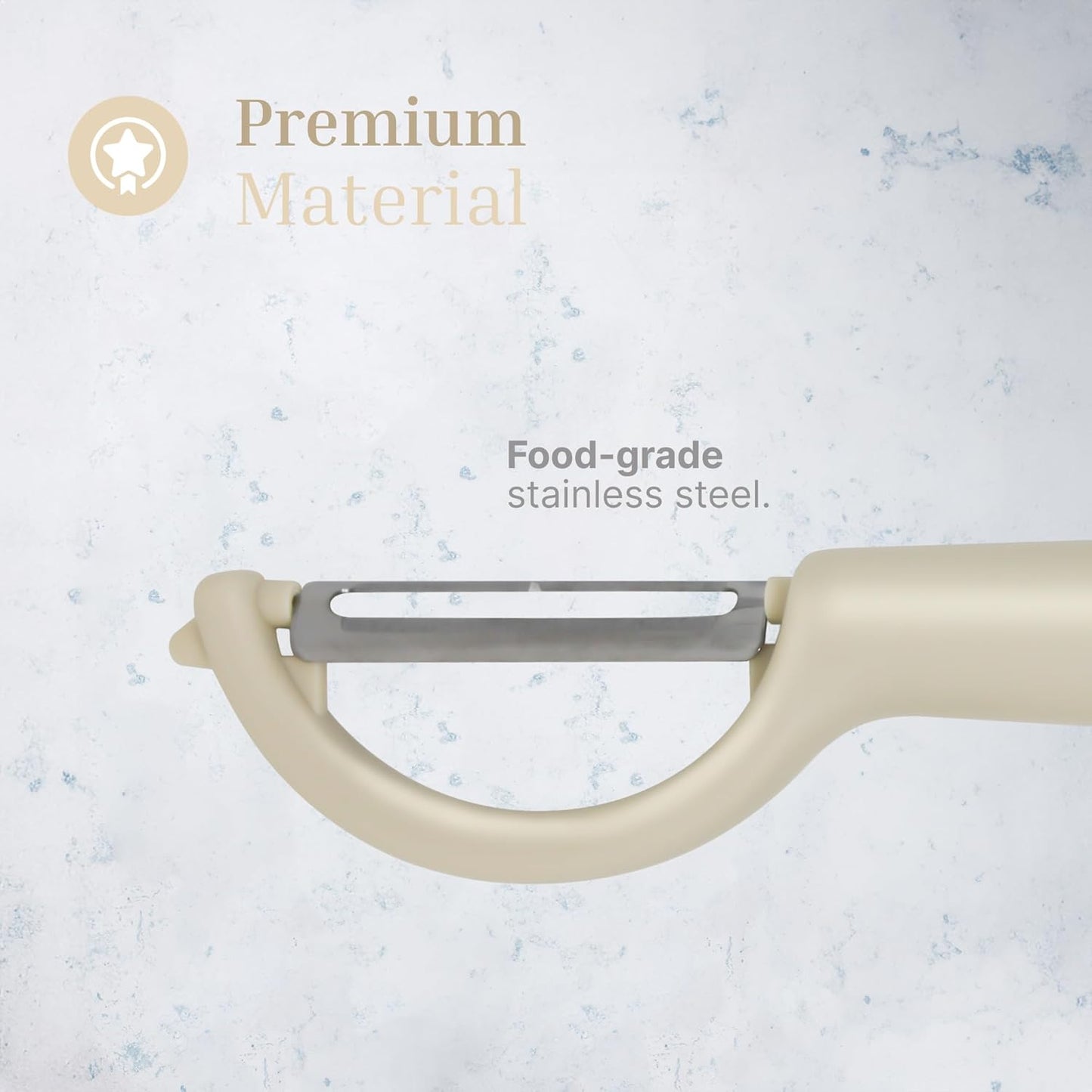 Swivel Vegetable Peeler with Built-in Eye Remover – Stainless Steel Blade with Comfortable Handle, Fruit and Vegetable Slicer, Potato and Carrot Cutter – Kitchen Tools & Accessories – Beige