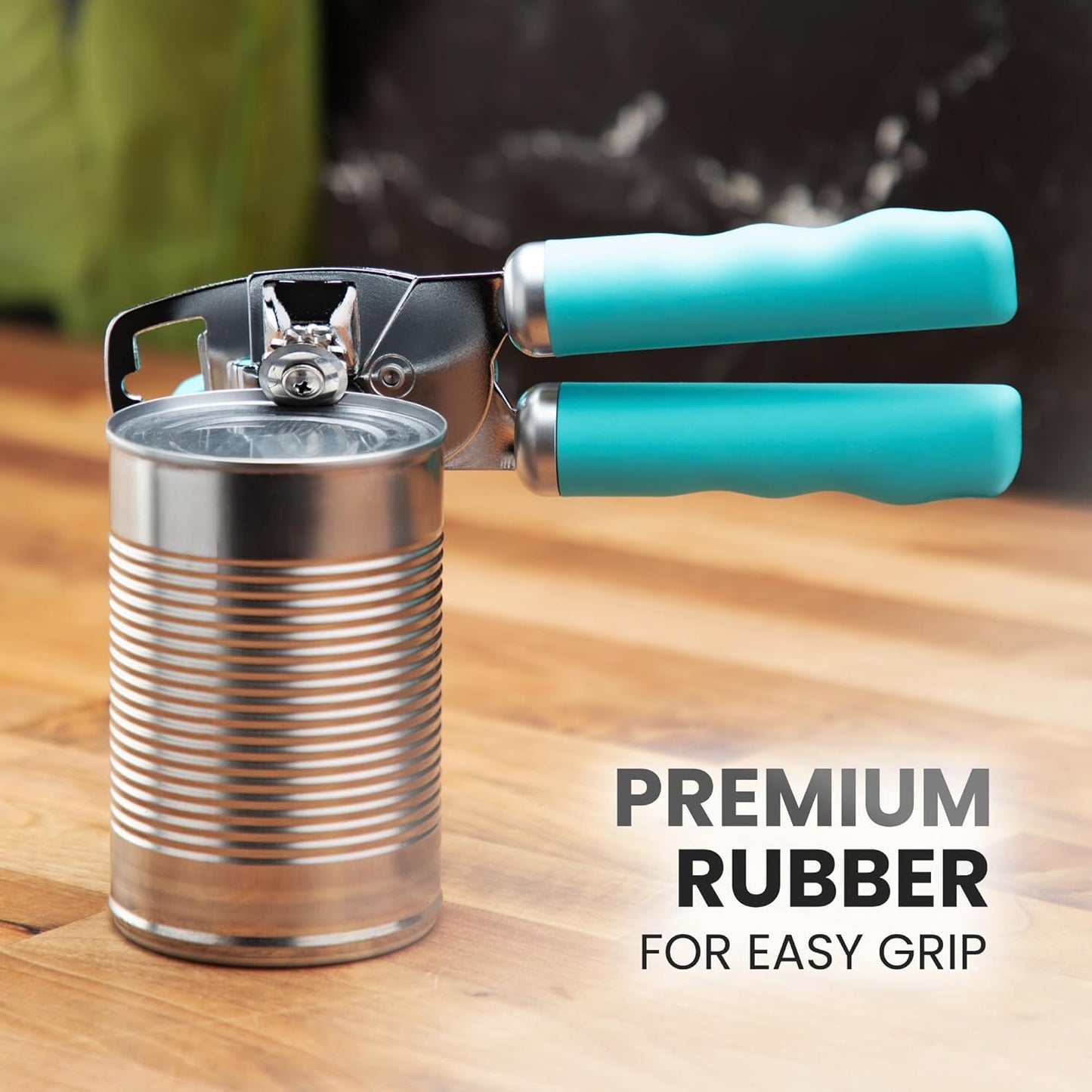 Zulay Kitchen Heavy Duty Stainless Steel Can Opener Manual with Bottle Opener - Rust Proof Manual Can Opener With Turn Knob & Comfy Soft Grip Handles - Cherry Red - Colors A