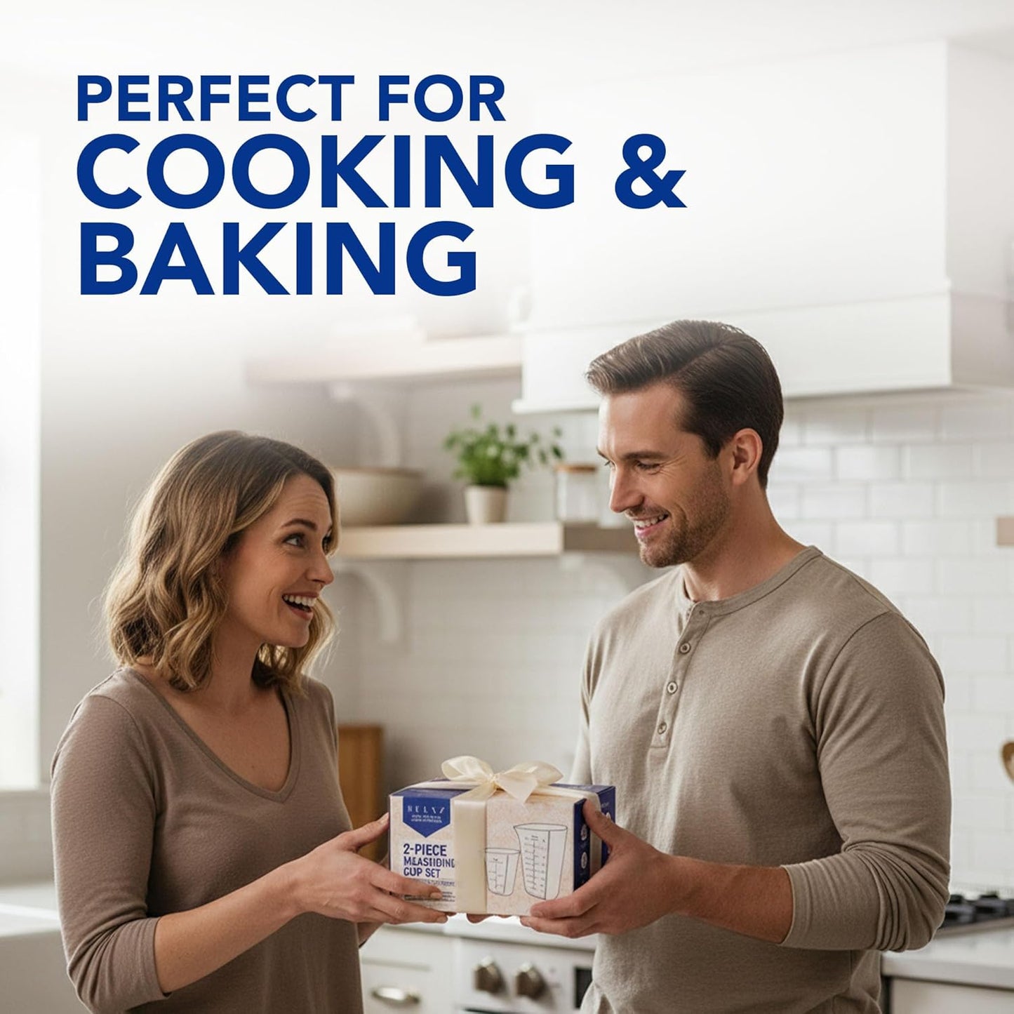Measuring Cup Set - 2-Piece (1-Cup & 3-Cup Capacity) with Flexible Silicone Front & Rigid Back for Precise, Non-slip Pouring, Easy-Read Measurements (Cups, Oz, ML), Dishwasher Safe