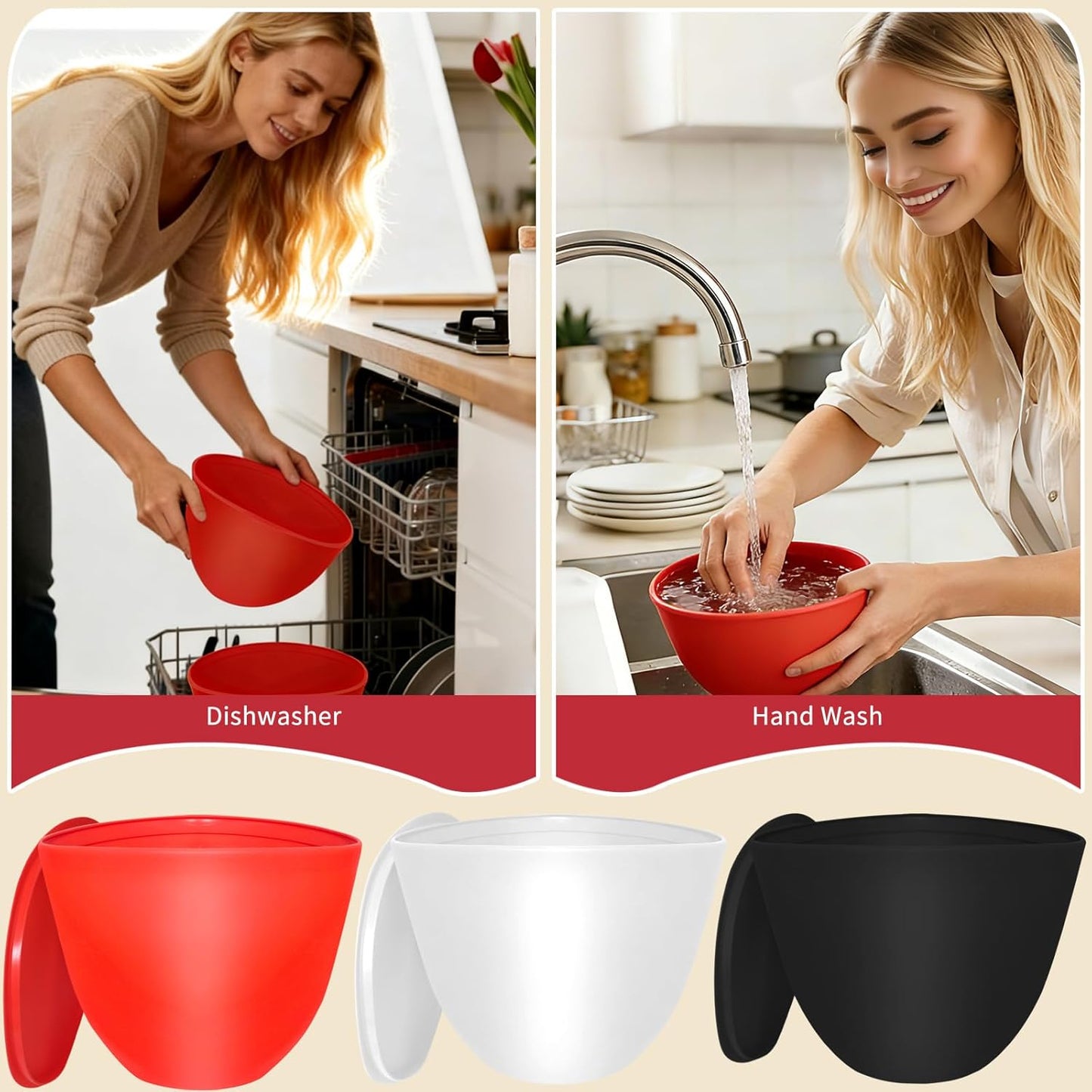 Silicone Bowl Liners for KitchenAid Mixers with Lids & Spatulas 5 Quart Tilt-Head Stand Mixer, Quick Replacement & Easy Clean – BPA Free Reusable Mixer Bowl Liner for Dough & Batter Mixing (3 Pack)