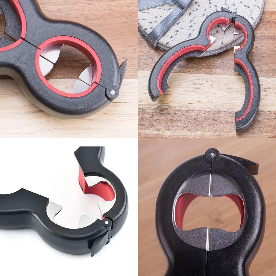 Helping Hand Senior Arthritis Can Opener - 6 in 1 Bottle & Jar Opener with Adjustable Silicone Grip