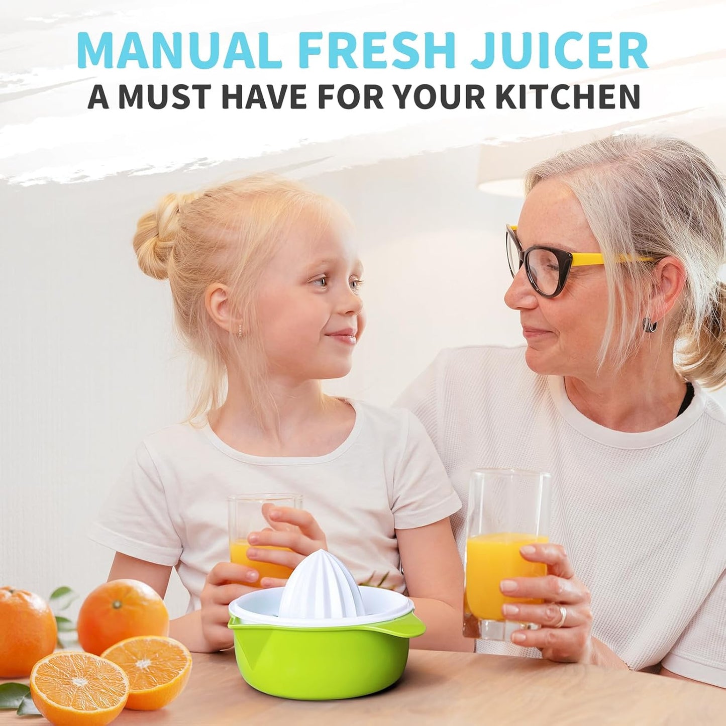 Citrus Juicer, Lemon Squeezer Orange Fruit Manual Hand Juicers with Pouring Spout, 250ml