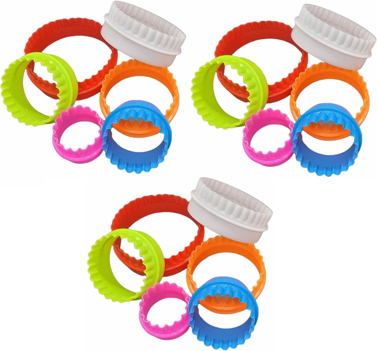 Handy Housewares 6pc Scalloped Biscuit/Cookie Dough Cutter Set, Round & Flower Edged, Dishwasher Safe, Plastic