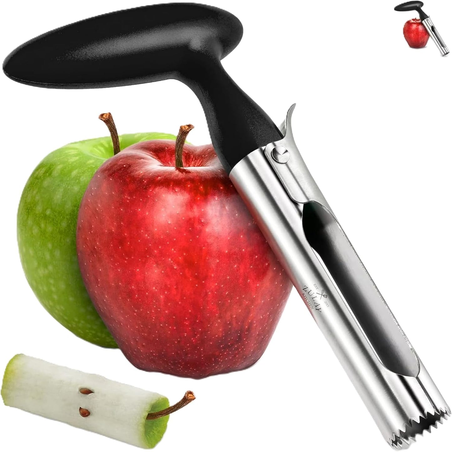Apple Peeler Corer Slicer, Red, Manual Hand Crank, Suction Base, Plus Apple Corer Included Kitchen Tool
