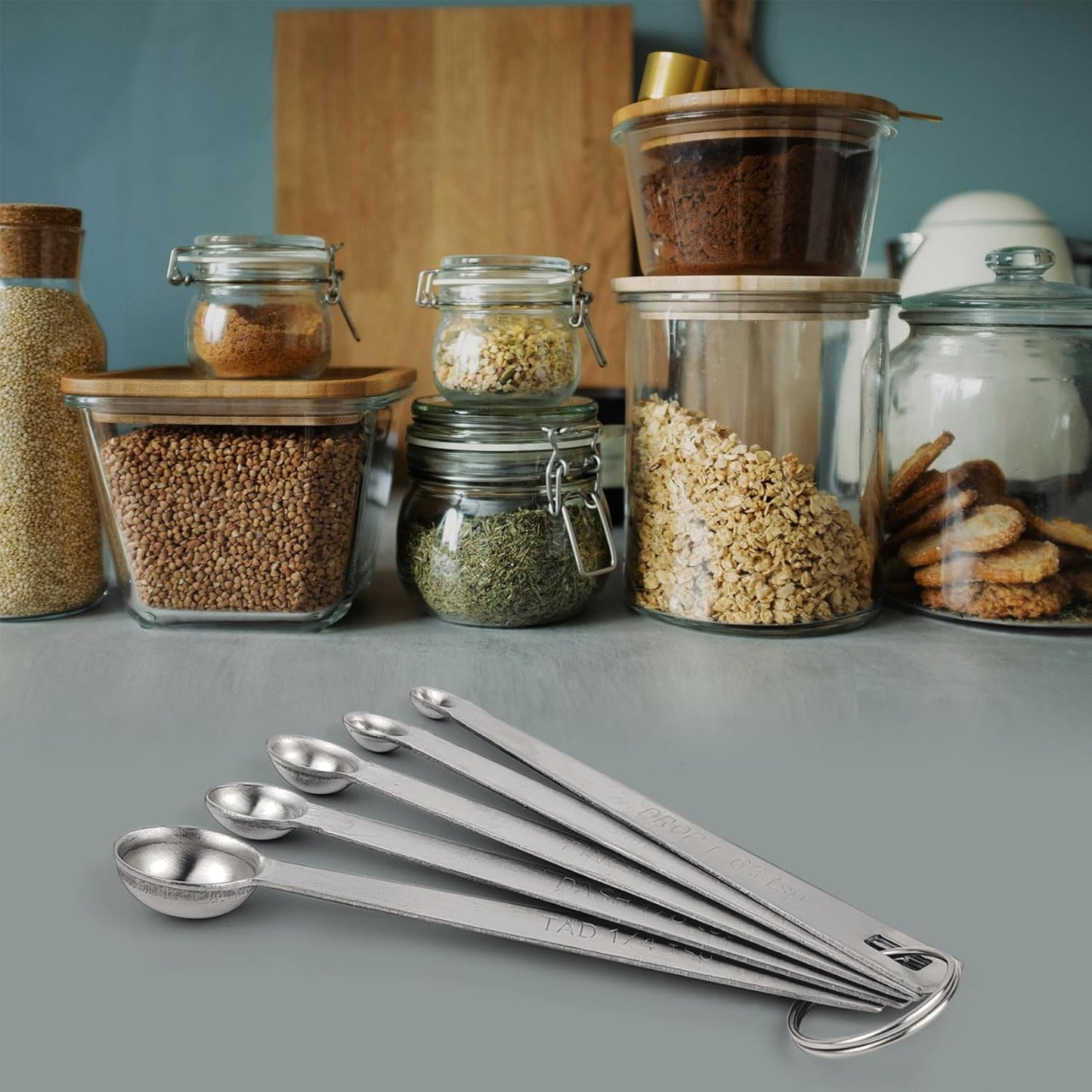 Measuring Spoons, Duty Stainless Steel Measuring Spoons, Small Spoon Set of 5 Includes 1/4 tsp 1/8 tsp 1/16 tsp 1/32 tsp 1/64 tsp for Cooking Baking (1)