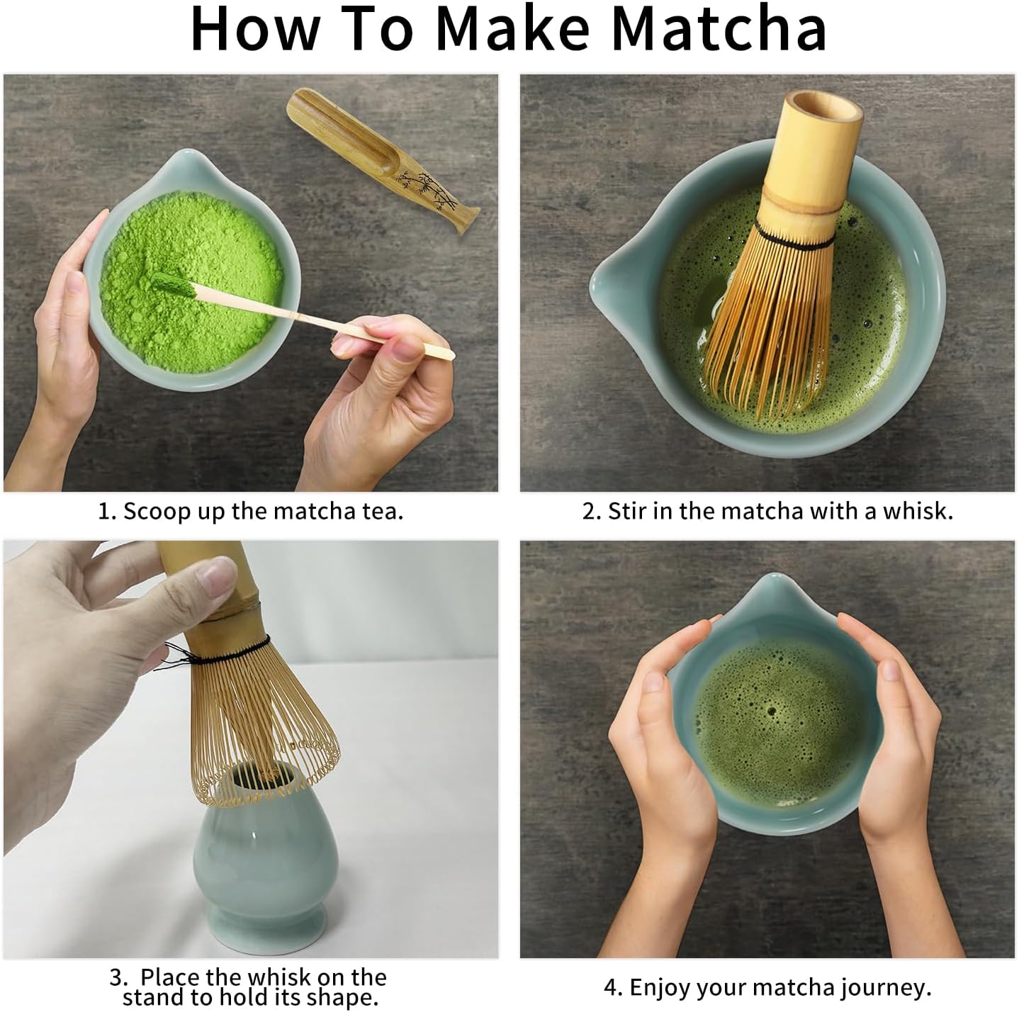 Matcha Whisk Set, Matcha Bowl with Spout, Bamboo Whisk, Scoop, Sifter, Whisk Holder – Unique Gift for Women, Men, Friends – Home & Kitchen Décor, Perfect for Christmas, Birthdays, Halloween