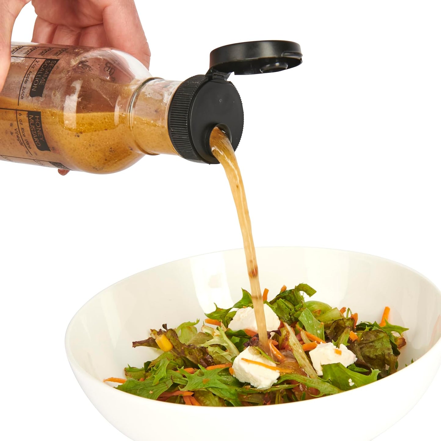 KitchenCraft KCDRESSERGLS Salad Dressing Shaker with Recipes, Glass, 355 ml
