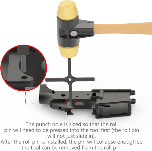 Zengi 4-in-1 Cross Style Starter Roll Pin Punch Tool, Roll Pin Holder