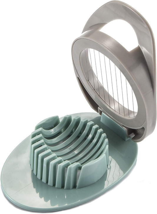 Ortarco Egg Slicer for Boiled Eggs Strawberry Cutter with Stainless Steel Wire (Green)
