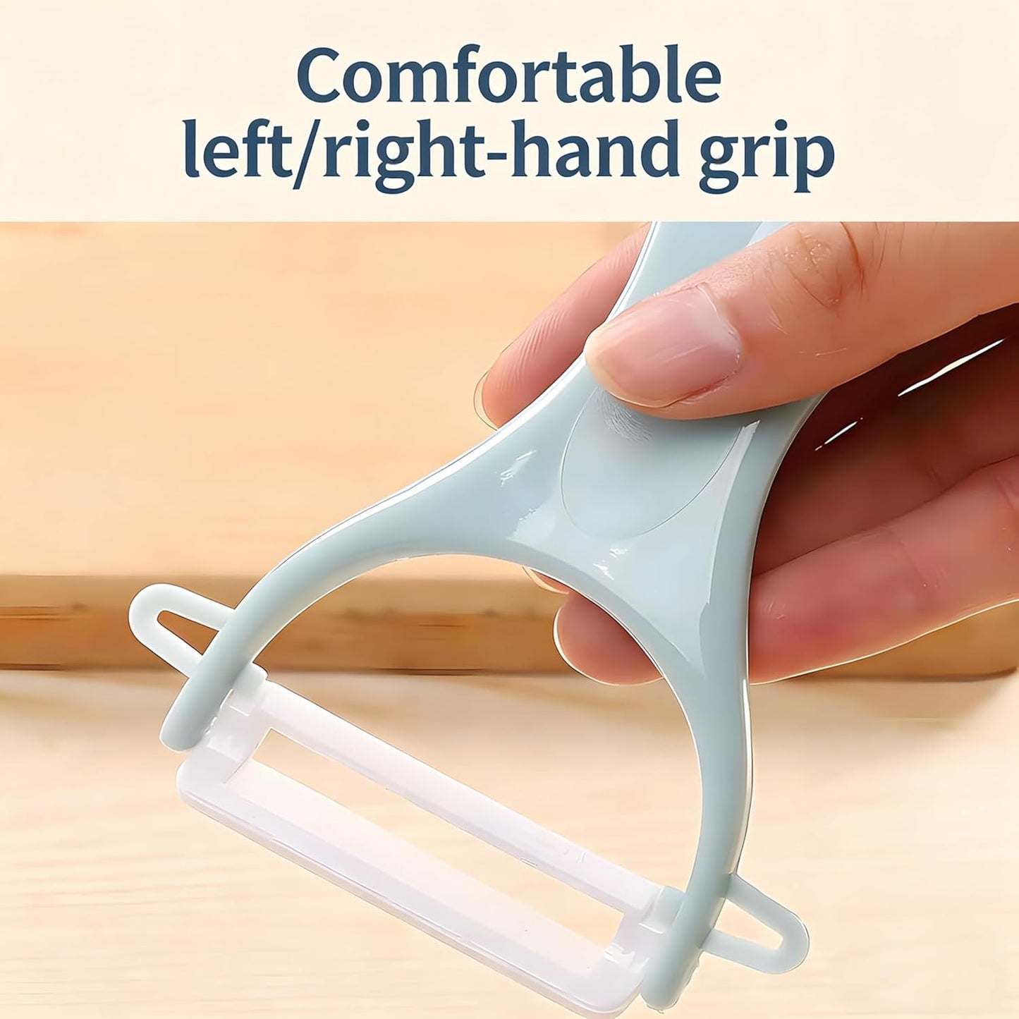 2-Pack Ceramic Y-Peeler Set - Sharp Rust-Proof Vegetable & Fruit Peelers, Blue