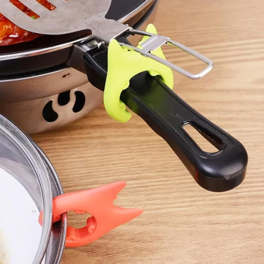 20 Pcs Spoon Pot Pan Holder Spatula Bracket Clips Silicone Pot Holders Heat Resistance Non-Slip Heat Resistance Spoon Holder for Kitchen Cooking
