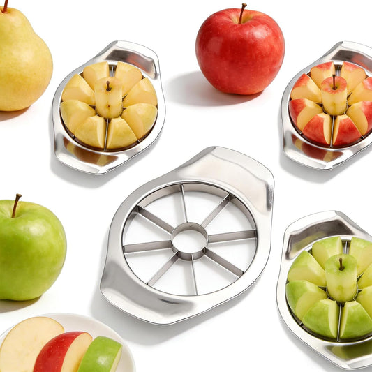 Stainless Steel Apple Slicer & Corer, 8-Slice Apple Cutter Wedger, Heavy Duty Fruit Divider for Apples & Pears, Kitchen Gadget for Home Use