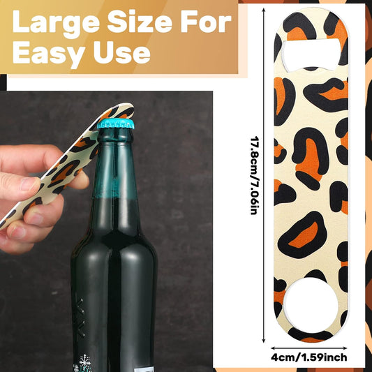 4 Pcs Flat Bottle Opener Heavy Duty Stainless Steel Bottle Opener Beer Flask Tools for Kitchen Bar Restaurant, 7 Inches(Marble Print)