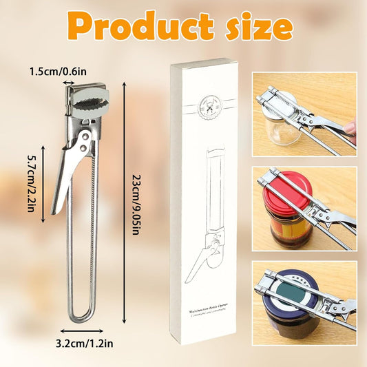Adjustable Stainless Steel Jar Opener, 2026 New Jar Openers for Seniors, EasyGrip Adjustable HighLeverage stainlesssteel (1PCS)