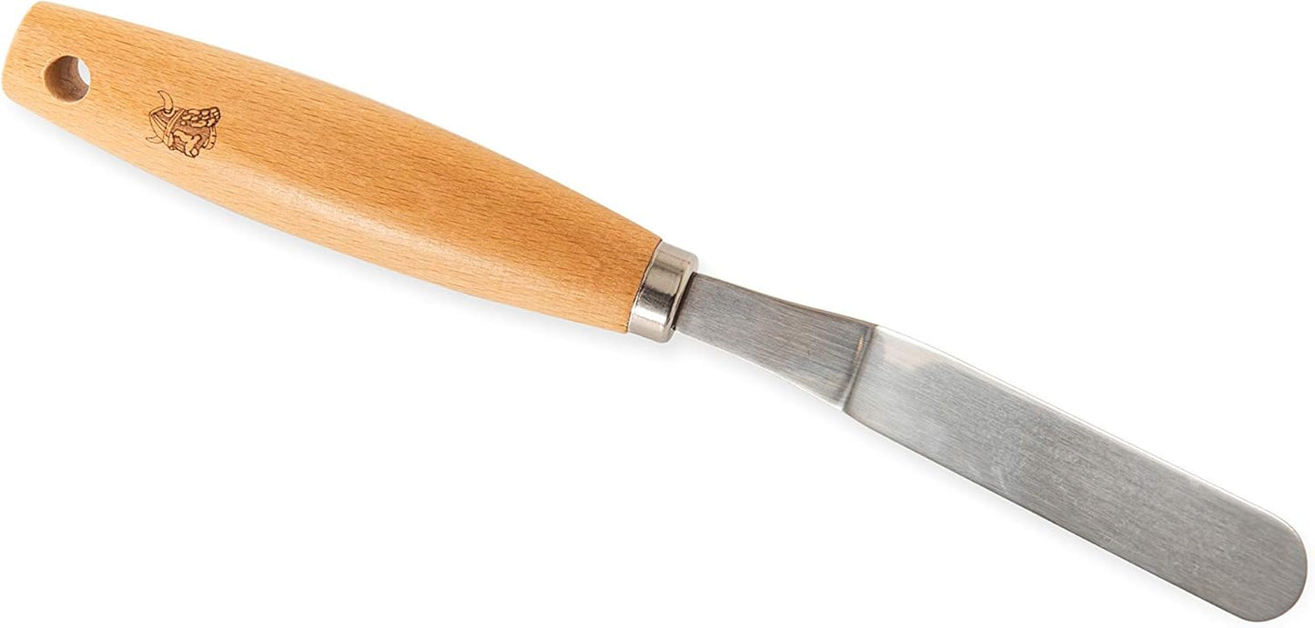 Nordic Ware Angled Icing Spatula, Stainless Steel with Beachwood Handle