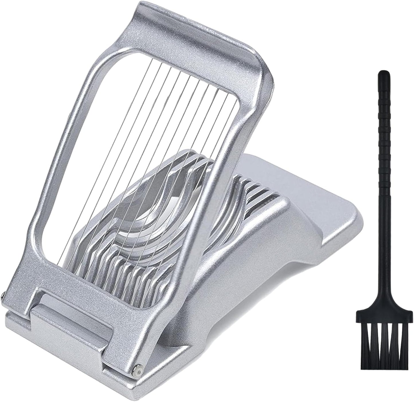 Egg Slicer for Hard Boiled Eggs, Easy Cutting Grid with Brush, Perfect for Salads & Sandwiches, Quick and Easy Kitchen Tool