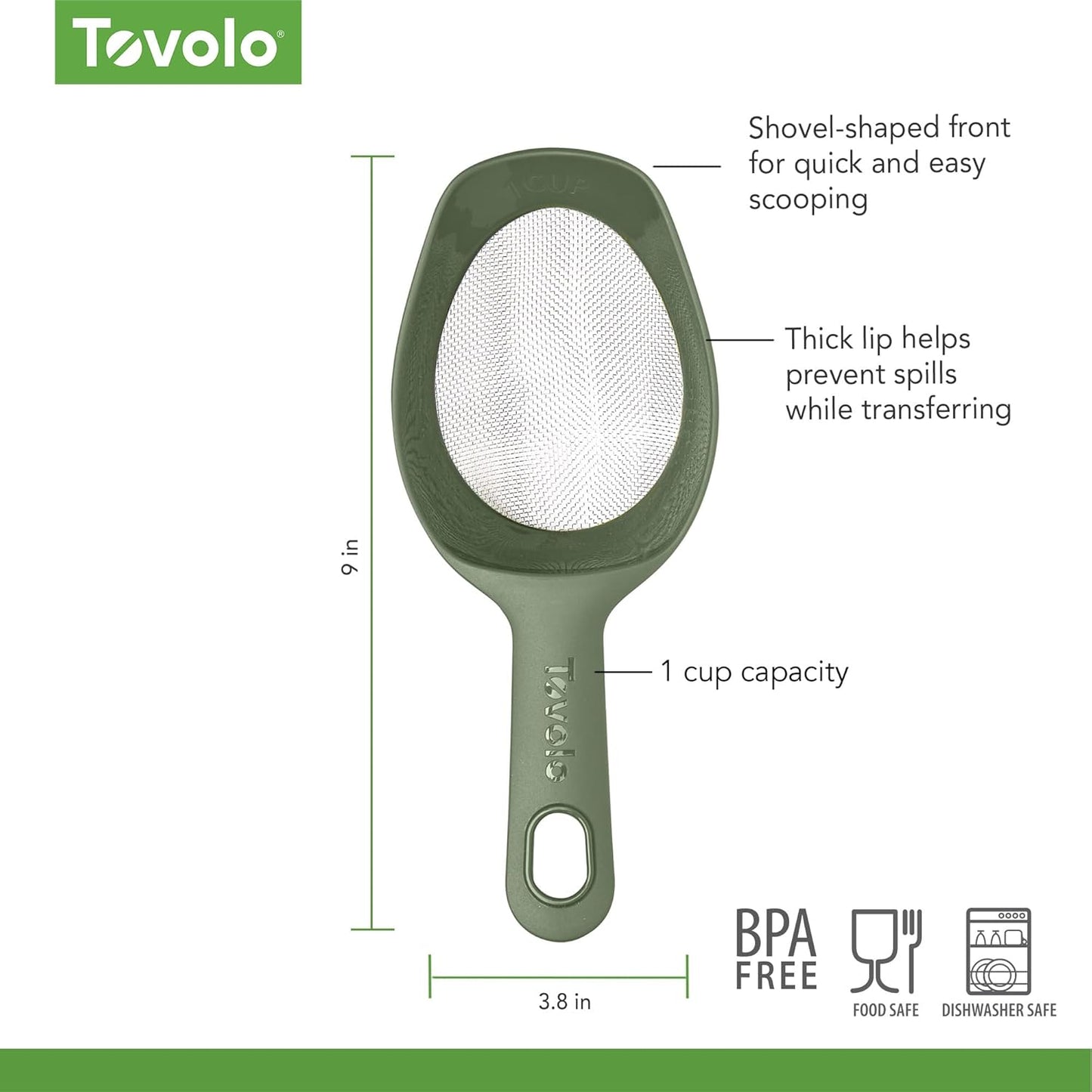 Tovolo Scoop & Sift Flour Sifter for Baking Dusting 1 Cup Fine 20 Mesh Sieve Flour Duster, Easy Scoop Dishwasher Safe Baking Powdered Sugar Flour Sifting Tool for Aerating Coating Dusting, Charcoal