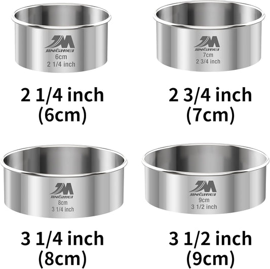 Biscuit Cutter Set for baking (5 Pieces/Set), Round Cookies Cutter with Handle, Professional Baking Dough Tools