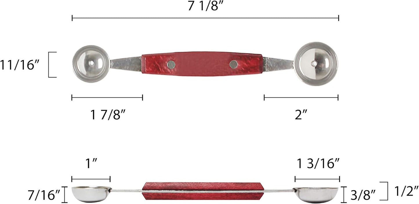Excellante Deluxe Stainless Steel Melon Baller with Wood Handle